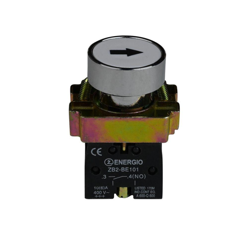 Кнопка ENERGIO XB2-BA3341 ПУСК біла зі стрілкою NO