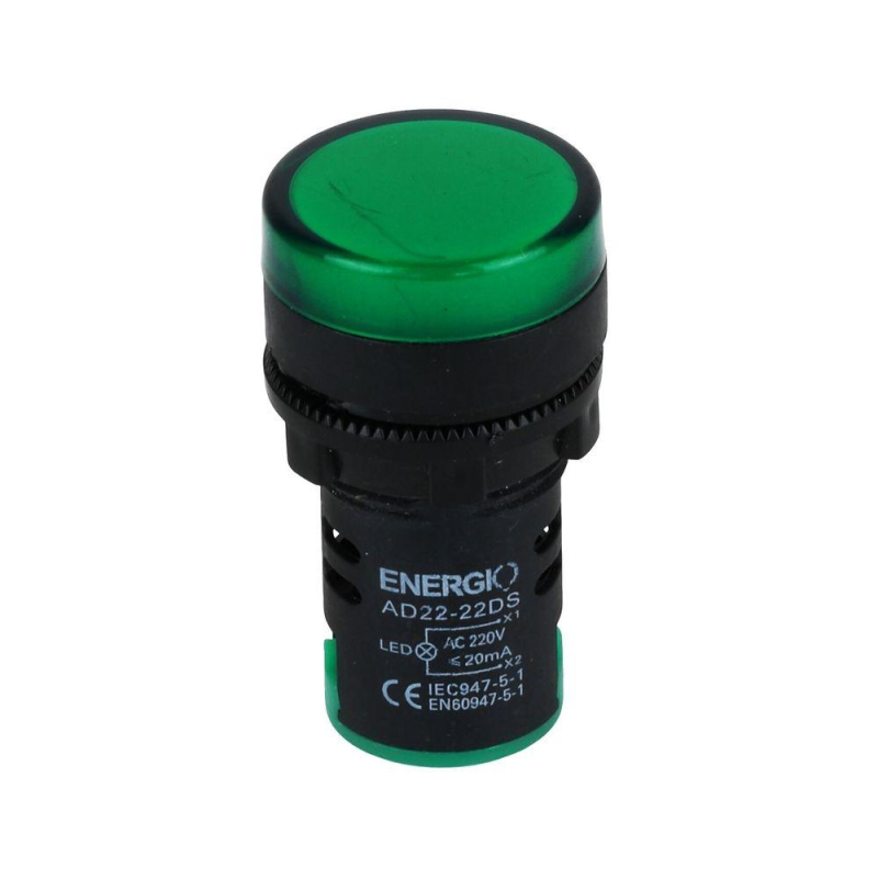 Індикатор ENERGIO AD22-22DS 220В AC зелений