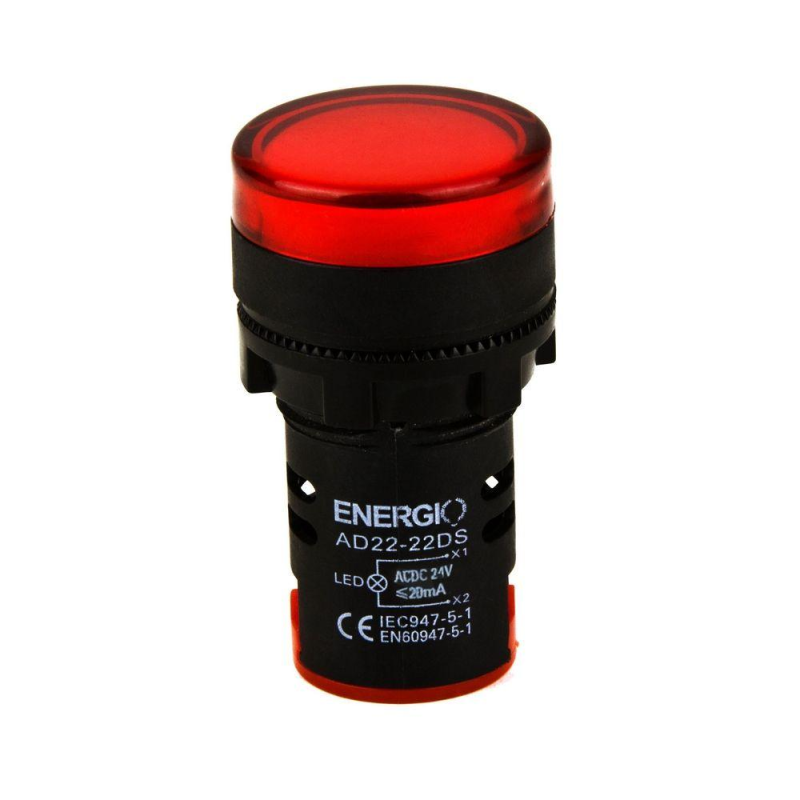Індикатор ENERGIO AD22-22DS 24В AC/DC червоний