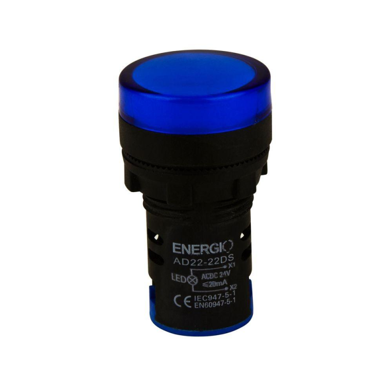 Індикатор ENERGIO AD22-22DS 24В AC/DC синій
