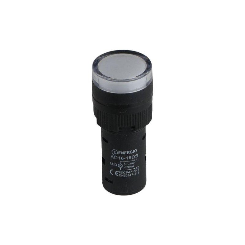 Індикатор ENERGIO AD16-16DS 220В AC білий Індикатор ENERGIO AD16-16DS 220В AC білий
