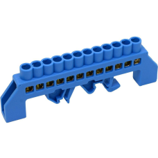 Шина нульова ізольована ENERGIO на DIN-рейку (універсальна) 12 отв.