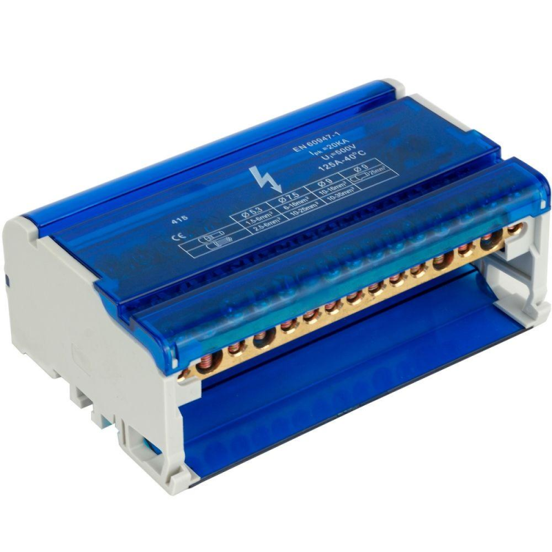 Шина нульова в корпусі ENERGIO на DIN-рейку 4/15 Шина нульова в корпусі ENERGIO на DIN-рейку 4/15