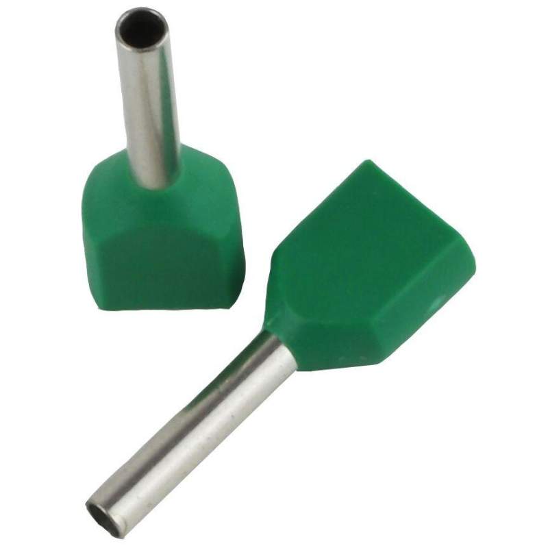 Наконечник ізольований втулковий ENERGIO TE 2х0.75мм2 10мм зелений (100шт)