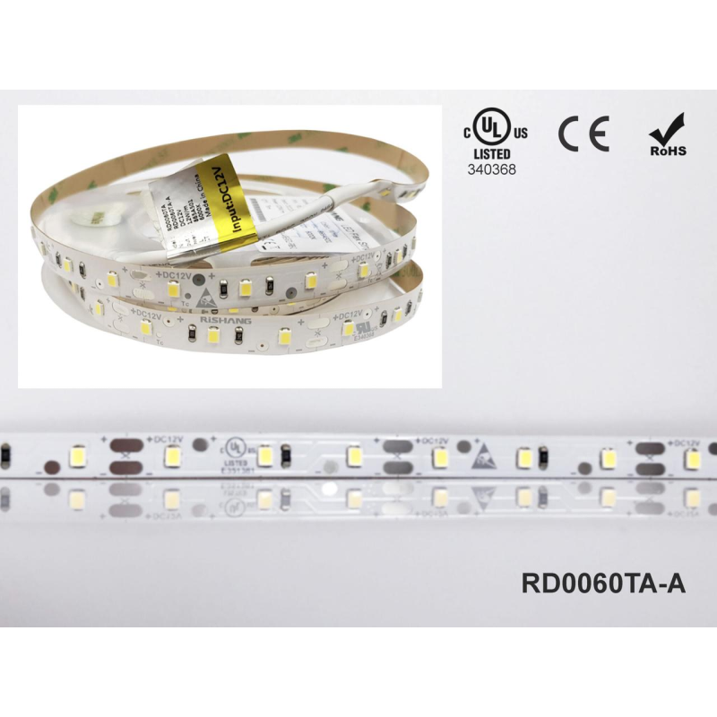 LED стрічка RISHANG 60-2835-12V-IP33 12W 970Lm 6000K 5м (RD0060TA-A) LED стрічка RISHANG 60-2835-12V-IP33 12W 970Lm 6000K 5м (RD0060TA-A)