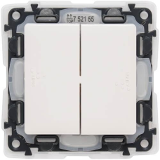 Вимикач 2-клавішний вологозахищений, IP44, білий, 752155 Legrand Valena Life