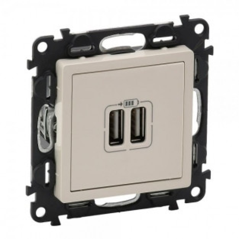 Розетка USB для заряджання подвійна, слонова кістка, 753512 Legrand Valena Life