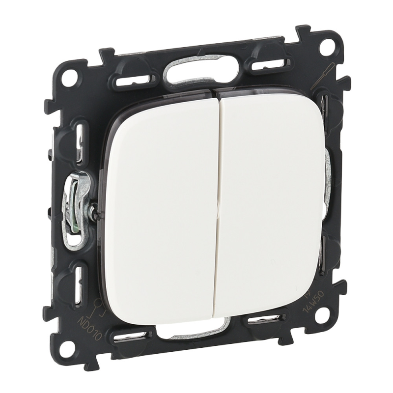 Вимикач 2-клавішний, білий, Valena ALLURE 752705 Legrand