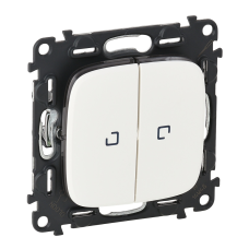 Вимикач прохідний 2-клавішний з підсвічуванням, білий, Valena ALLURE 752709 Legrand