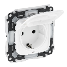 Розетка із заземленням вологозахищена IP44, білий, 755204 Legrand Valena Allure