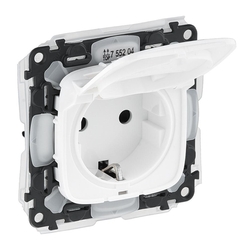 Розетка із заземленням вологозахищена IP44, білий, 755204 Legrand Valena Allure