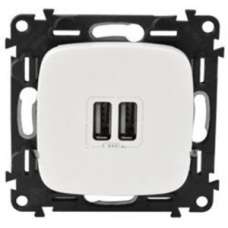 Розетка USB для заряджання подвійна, білий, 754995 Legrand Valena ALLURE
