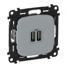 Розетка USB для заряджання подвійна, алюміній, 754997 Legrand Valena ALLURE