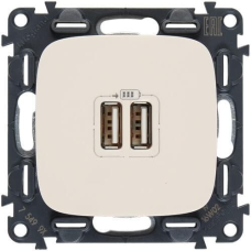 Розетка USB для заряджання подвійна, слонова кістка, 754996 Legrand Valena ALLURE