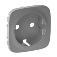 Лицьова панель розетки із заземленням, алюміній, Valena 755207 Legrand