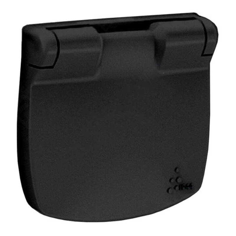 Накладка розетки із заземленням та кришкою, антрацит, Valena 754848 Legrand Накладка розетки із заземленням та кришкою, антрацит, Valena 754848 Legrand