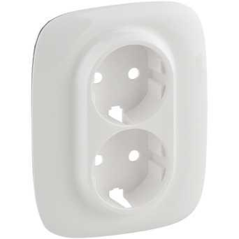 Накладка розетки подвійний із заземленням, білий, Valena 754955 Legrand
