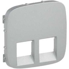Лицьова панель розетки RJ11+RJ45, алюміній, Valena 755427 Legrand