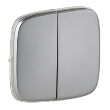 Клавіша вимикача двоклавішного, світла сталь, Valena 755023 Legrand