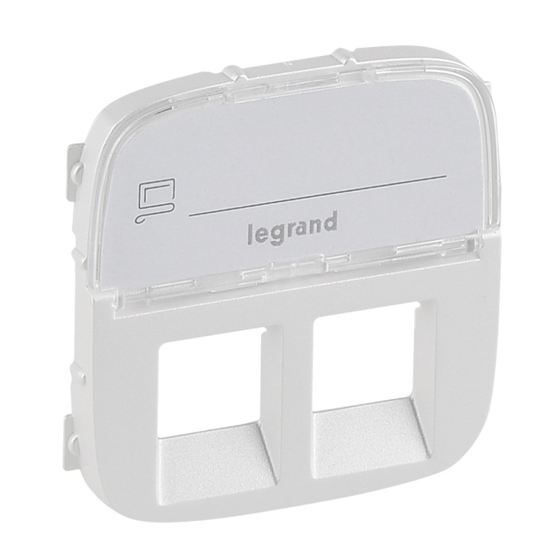 Накладка розетки RJ11+RJ45 підпис, перлів, Valena 755489 Legrand