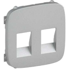 Накладка аудіо розетки подвійний, алюміній, Valena 755377 Legrand