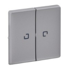 Клавіша вимикача двоклавішного з підсвічуванням, алюміній, Valena 755222 Legrand