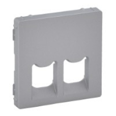 Лицьова панель подвійної розетки RJ11/RJ45, алюміній, Valena 755422 Legrand