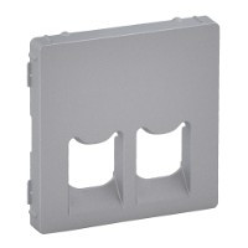 Лицьова панель подвійної розетки RJ11/RJ45, алюміній, Valena 755422 Legrand Лицьова панель подвійної розетки RJ11/RJ45, алюміній, Valena 755422 Legrand