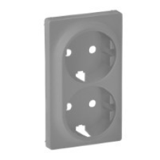 Накладка подвійної розетки із заземленням, алюміній, Valena 754952 Legrand