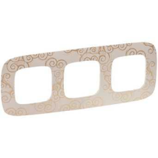 Рамка 3 посту, нарцис золото, Valena 754353 Legrand