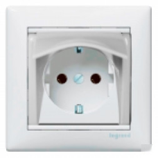 Розетка з кришкою та заземленням, білий, 774422 Legrand Valena
