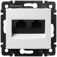 Розетка комп“ютерна RJ45 подвійна, білий, 774231 Legrand Valena