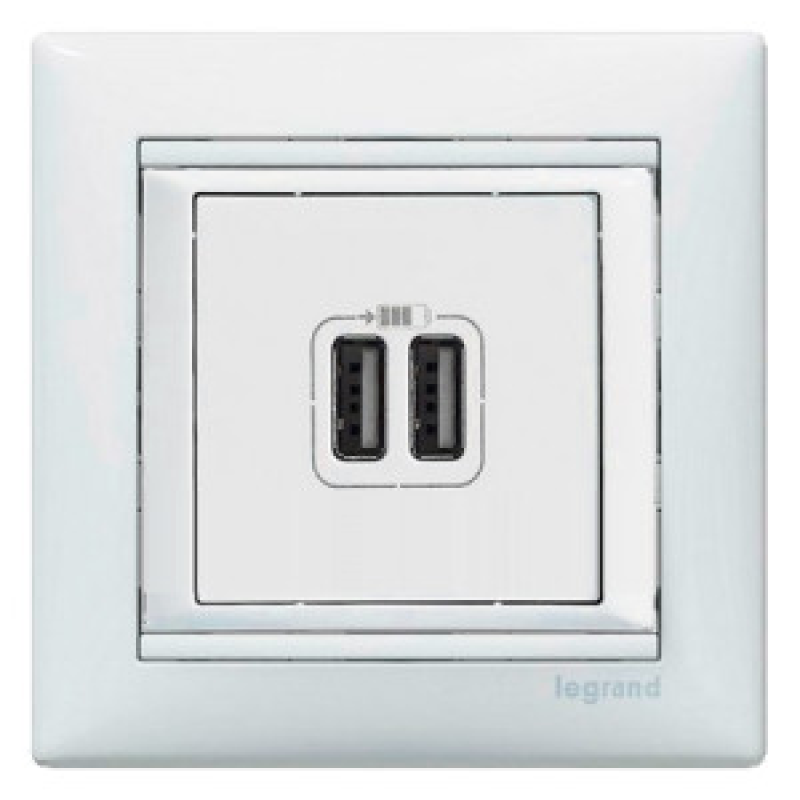 Розетка USB, біла, 770470 Legrand Valena