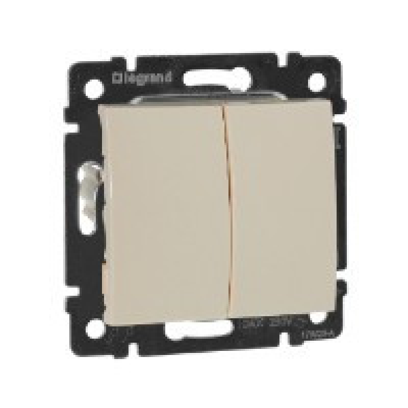 Вимикач 2-х клавішний, слонова кістка, 774305 Valena Legrand