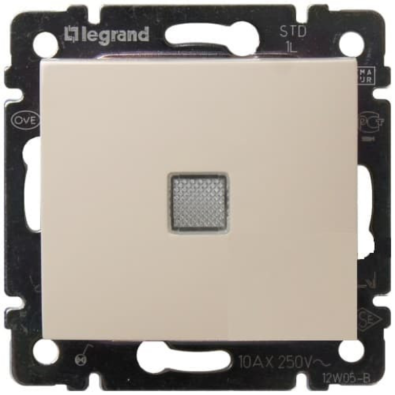 Вимикач прохідний з підсвічуванням, слонова кістка, 774326 Legrand Valena