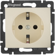 Розетка із захисними шторками та заземленням, слонова кістка, 774321 Valena Legrand
