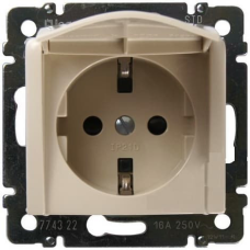 Розетка з кришкою та заземленням, слонова кістка, 774322 Valena Legrand