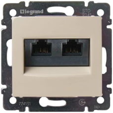 Розетка комп“ютерна RJ45 подвійна, слонова кістка, 774131 Valena Legrand