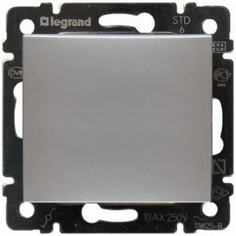 Вимикач, алюміній, Legrand 770101 Valena