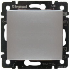Вимикач прохідний, алюміній, Legrand 770106 Valena