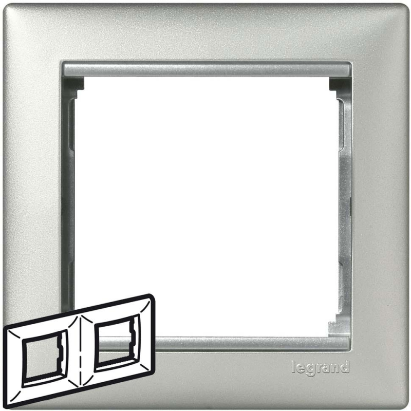 Рамка 2 посту, алюміній, 770152 Valena Legrand