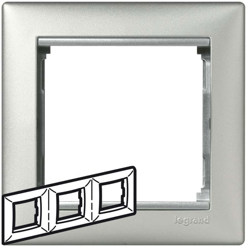 Рамка 3 посту, алюміній, 770153 Valena Legrand