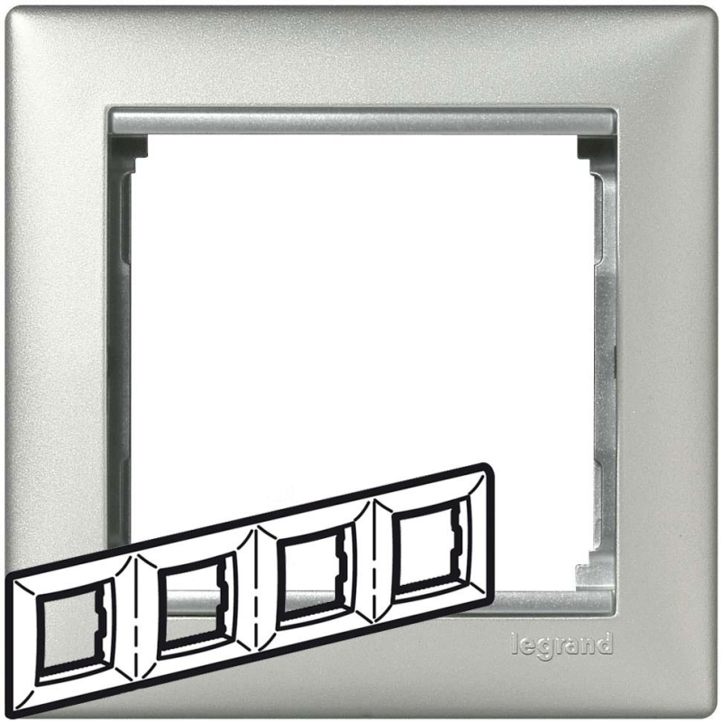 Рамка 4 посту, алюміній, 770154 Valena Legrand