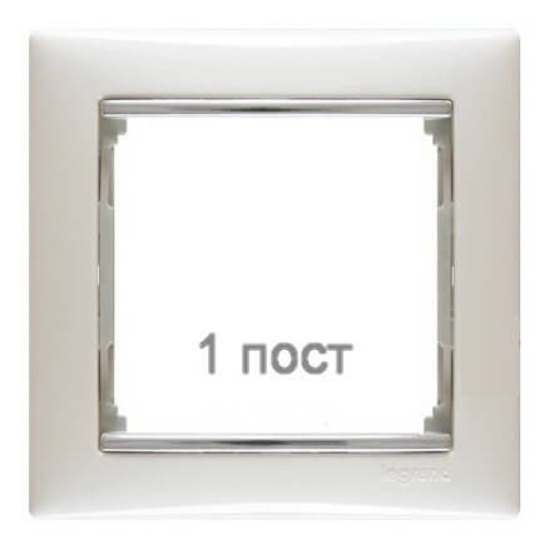 Рамка 1 пост, білий/срібний штрих 770491 Legrand Valena