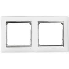 Рамка 2 посту, білий/срібний штрих 770492 Legrand Valena