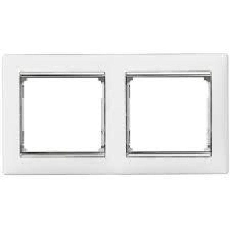 Рамка 2 посту, білий/срібний штрих 770492 Legrand Valena