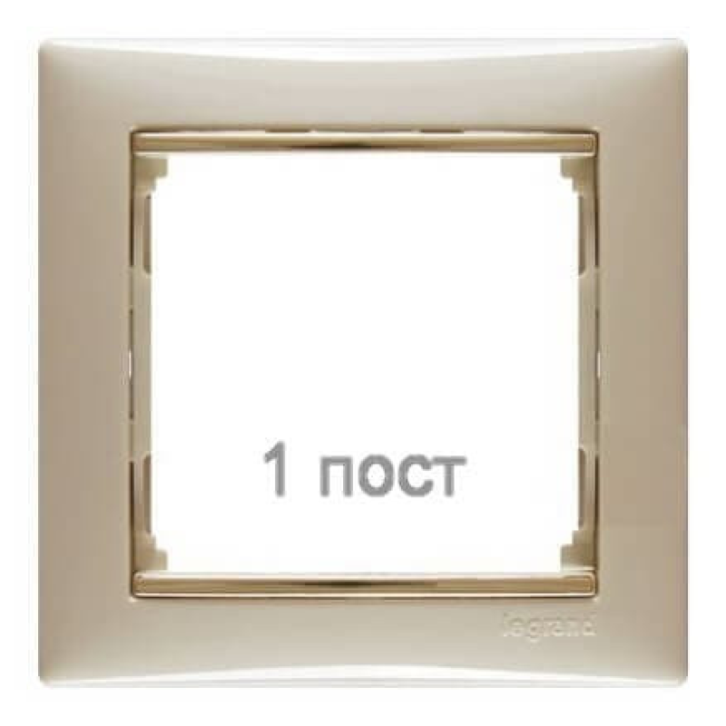 Рамка 1 пост, слонова кістка/золотий штрих 774151 Legrand Valena