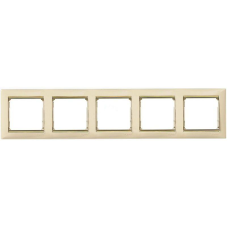 Рамка 5 постів, слонова кістка/золотий штрих 774155 Legrand Valena