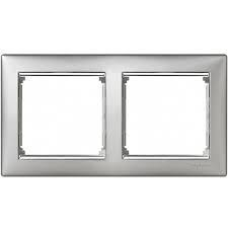 Рамка 2 посту, алюміній/срібний штрих 770352 Legrand Valena