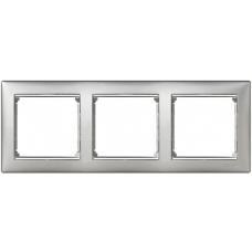 Рамка 3 посту, алюміній/срібний штрих 770353 Legrand Valena